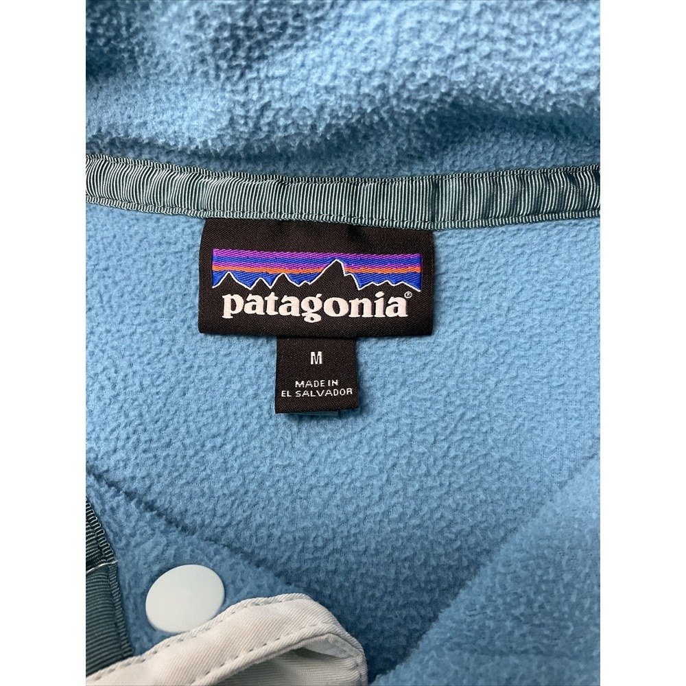 Patagonia Pullover Snap-T Women Sz M Fleece Sweater Long Sleeve Aqua Blue - Picture 3 of 7
